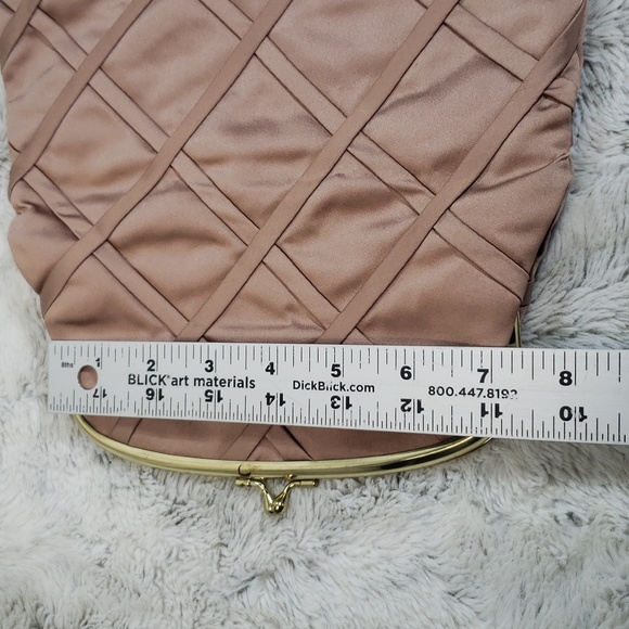 JR Creamy Satin Fold Over Purse Crossed Ribbons & Small Wallet Made in The USA. - Picture 15 of 16